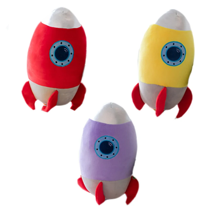 

35/55cm Rocket Plush Toy Stuffed Simulation Space Rocket Pillow Creative Boy Model Cushion Home Decor Kid Gifts