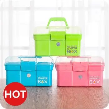 

High Quality Layered Storage Box Outdoor Portable Medicine Box Durable First Aid Case Storage Box Storage Handle Suitcase