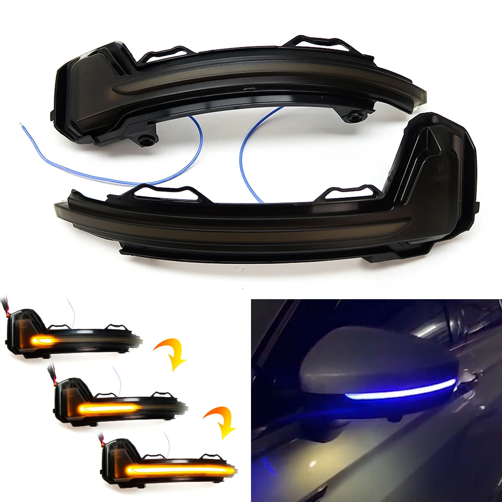 LED Dynamic Turn Signal Blinker Sequential Side Mirror Indicator Light Lamp For Volkswagen For VW Tiguan MK2 II R 5N 2017-2019