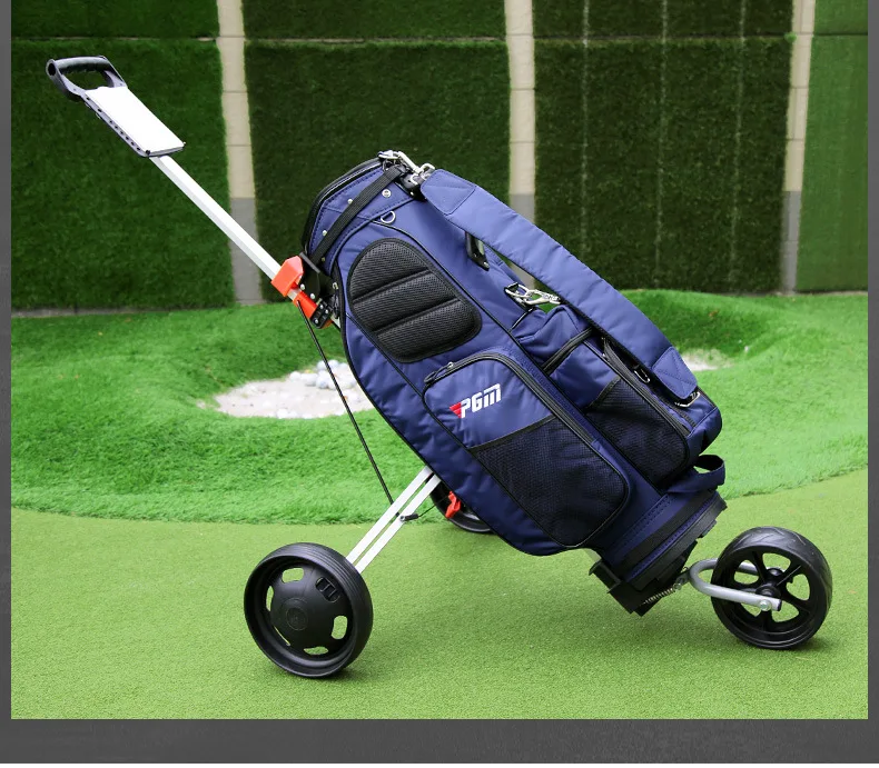 PGM Professional Folding Golf Bag Trolley Outdoor Sports Travel Airport Baggage Check Carrier Cart Stroller Pitch Tool Supplies