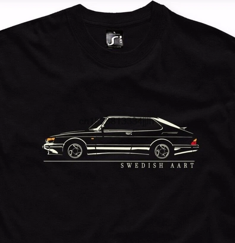 Классическая футболка для saab 900 турбовентиляторы шведский aart | Мужская одежда