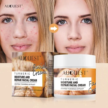 

Auquest 50ml Turmeric Facial Skin Repair Cream Acne Treatment Face Moisturizer Whitening Lightening Against Acne Remover Cream
