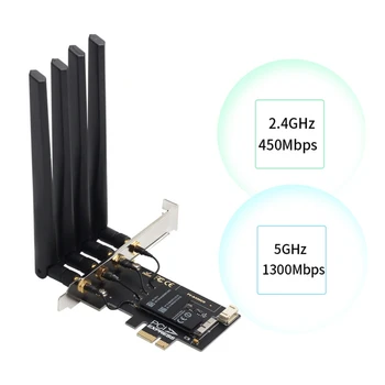 

Dual Band PCIe Wifi Card Adapter 1750Mbps 802.11Ac BCM94360CD WiFi Bluetooth PCIE Adapter for MacOS Hackintosh