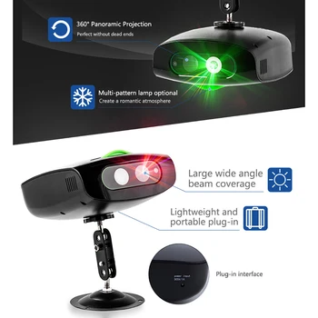 

Mini RGB Disco Light DJ LED Laser Stage Projector red blue green Lamp USB Rechargeable Wedding Birthday Party DJ Lamp