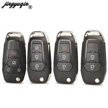 

jingyuqin Flip Remote Key Shell Of Ford Fob for Ford Fusion Edge Explorer 2013 2014 2015 FCC ID: N5F-A08TAA HU101 Blade