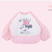 Детские нагрудники Принцессы Диснея с длинным рукавом, хлопковые водонепроницаемые нагрудники с героями мультфильмов, одежда для малышей, детские вещи, аксессуары Диснея