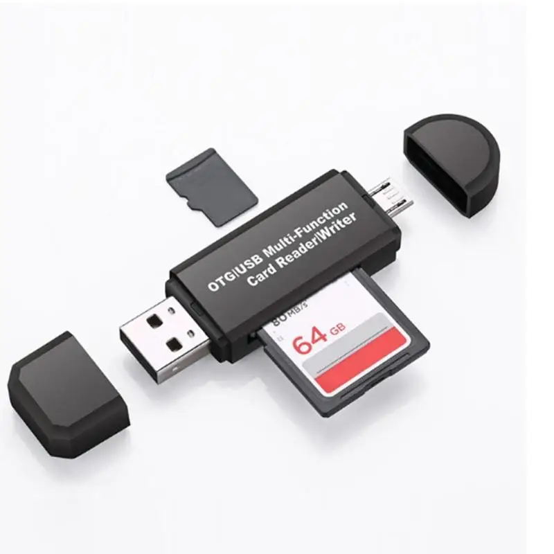 2 в 1 Micro USB OTG адаптер кард-ридер Универсальный TF карта памяти Телефон Разъем Plug and Play без внешнего источника питания