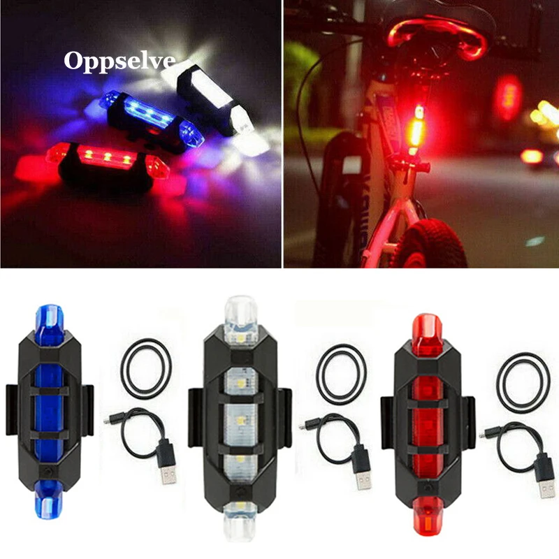 

Bike Bicycle Light LED Taillight Rear Tail Safety Warning Cycling Portable Light USB Style Rechargeable Mountain Back Headlight