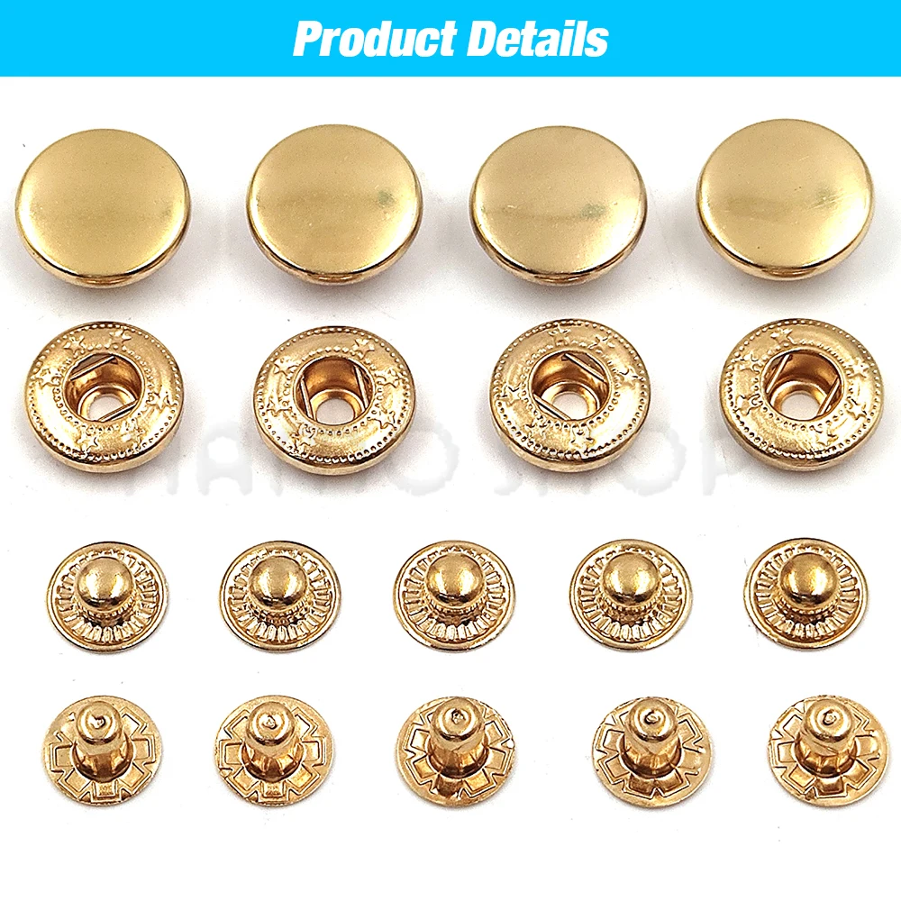 20 Boutons-pression Uxcell Alliage De Zinc 15 Mm - Kaki Foncé - #831 - Neuf