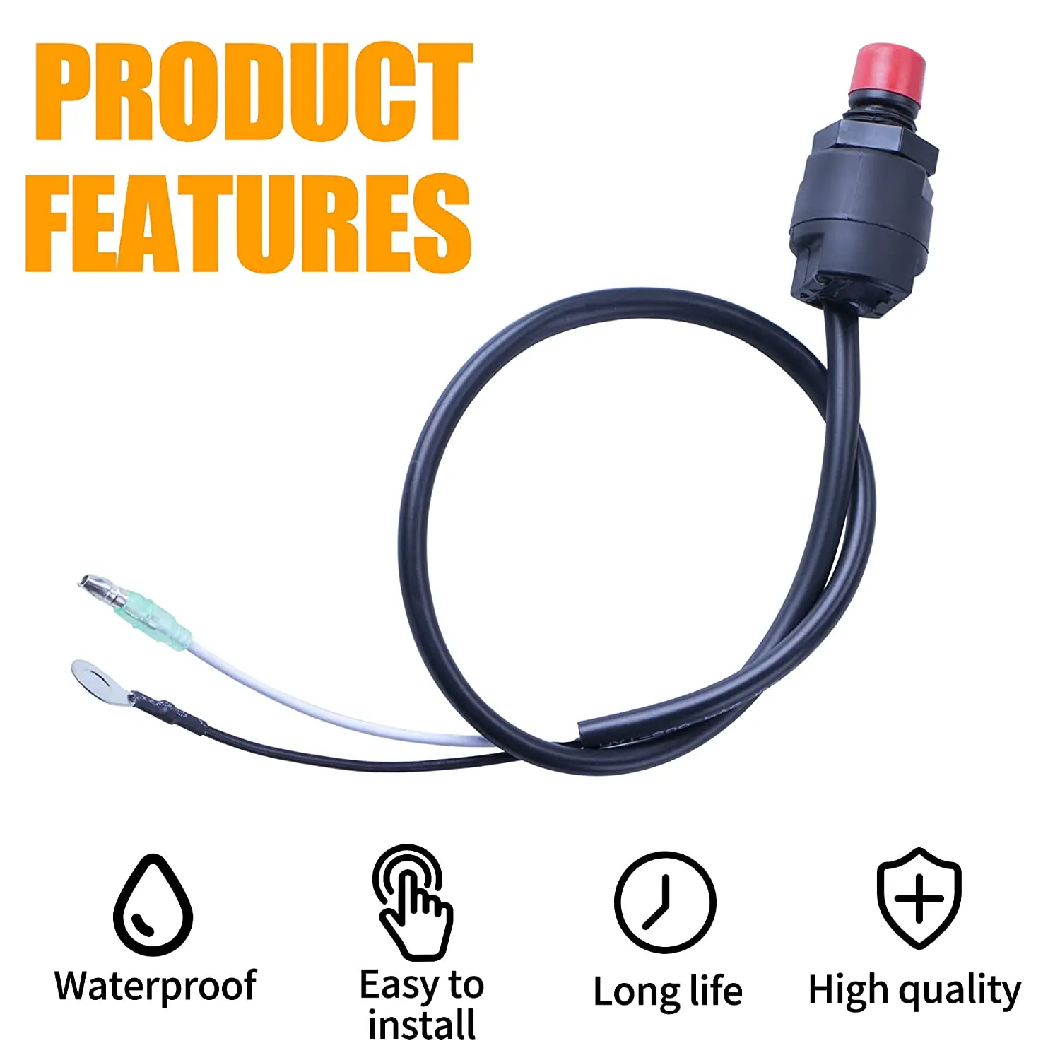 Universal Boat Outboard Lanyard Engine Motor Kill Urgent Stop Switch/Safety Lanyard Tether Cord 2 Pcs Compatible Yamaha Tohatsu