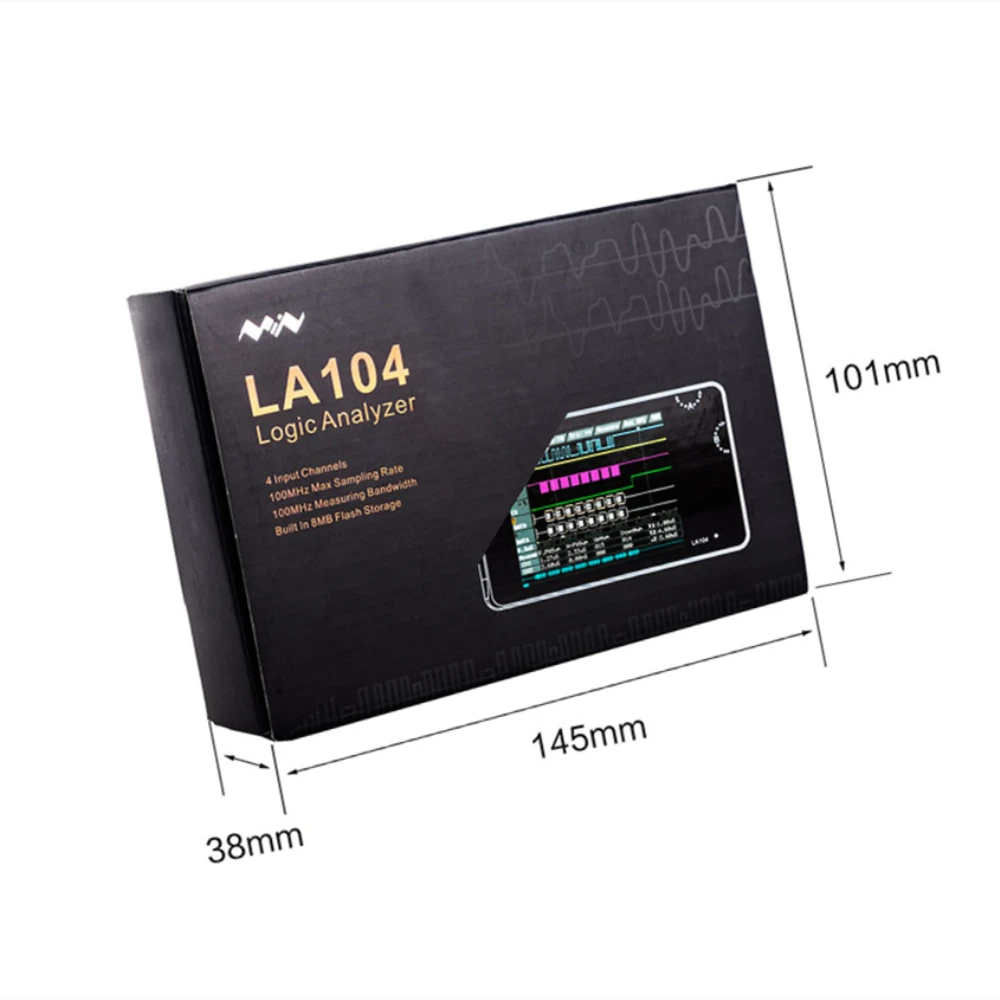 Цифровой логический анализатор LA104 USB Mini 4 канала 100 МГц максимальная частота дискретизации встроенный в 8 Мб флэш-накопитель 2,8 дюйма осциллограф