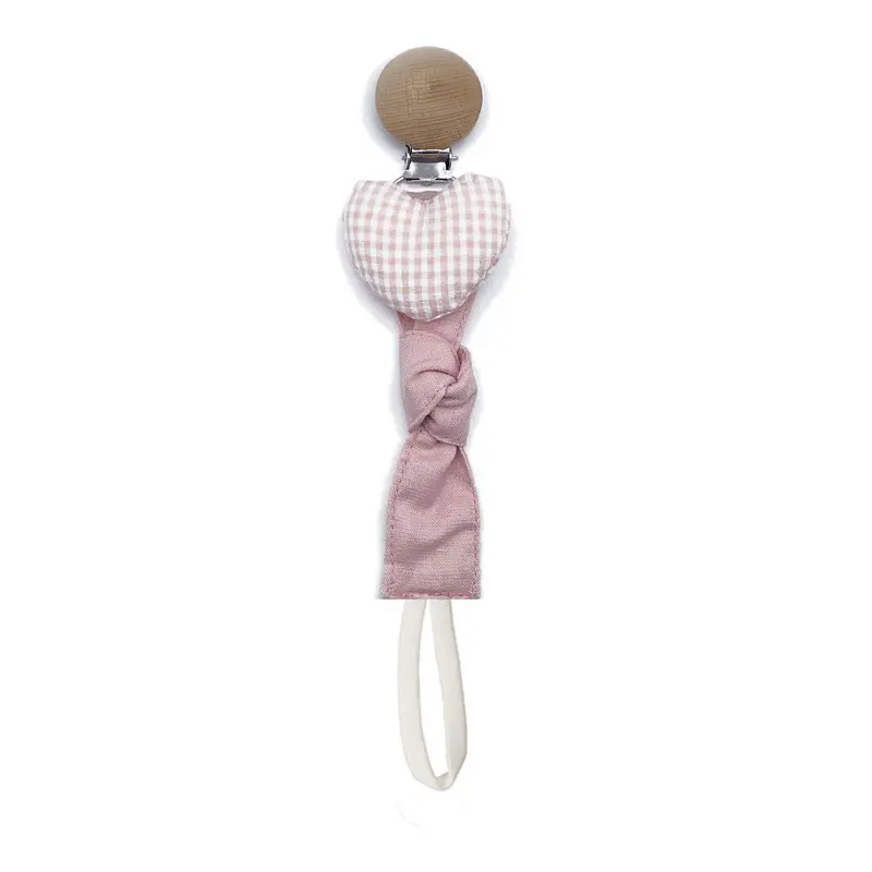 Pacifier Clip Baby Pacifier Clip Infant Newborn Cotton Wooden Pacifier Chain Nipple Soother Dummy Holder Eco-friendly Material