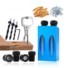 Gabarit de vis de trou de poche 15 degrés, perceuse de cheville, Kit de menuiserie charpentier Guides de menuiserie en bois, outil de localisation d'angle de Joint, ensemble d'outils à main 