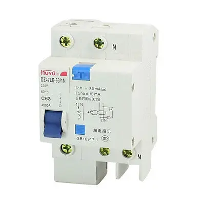 

AC 230V 63A One Pole Overload Protection ELCB Earth Leakage Circuit Breaker