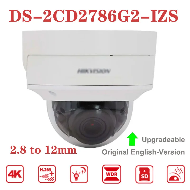 DS-2CD2786G2-IZS 4K AcuSense варифокальная купольная сетевая IP-камера 2 8 до 12 мм объектив 8MP PoE |