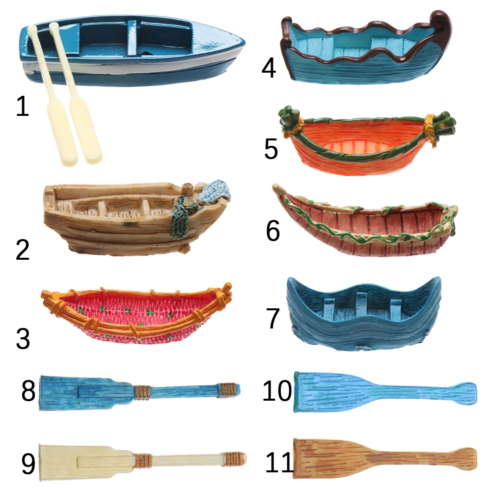 1 компл. Микро пейзаж лодка фигурка Фея садовое украшение миниатюрное корабль искусственное весло кукольный домик из смолы