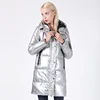 2022 Winter Jacket Women Silver Holographic Glitter Plus Size Hooded Long Women's Winter Coat Hooded Thick Down Jackets Parka ► Photo 2/6