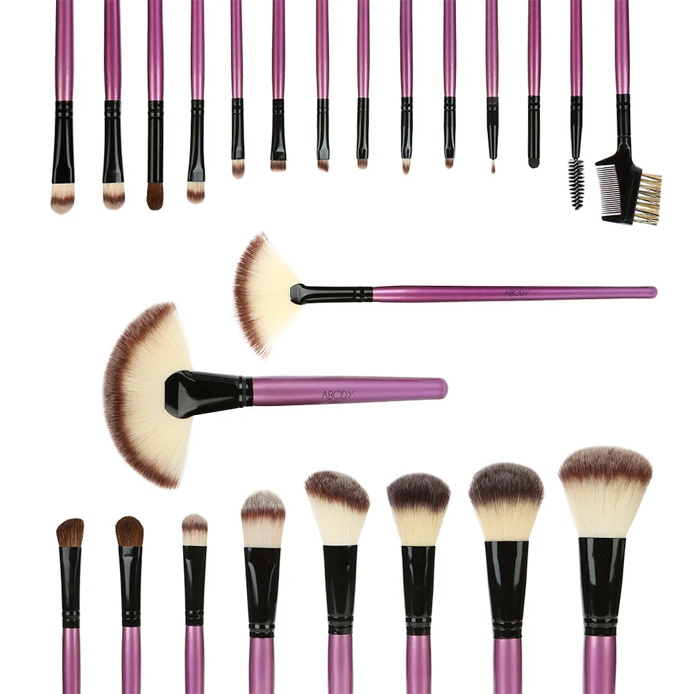 

Abody 24pcs Makeup Brush Set Toiletry Kit Essential Cosmetic Facial Eyeshadow Powder Brush Beauty Make Up Tools + Cosmetic Bag