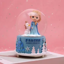 Голубая принцесса, музыкальная шкатулка, снежный шар с кристаллами, Музыкальная шкатулка с светильник, Свадебный любовник, День Святого Валентина, подружка, подарки для детей