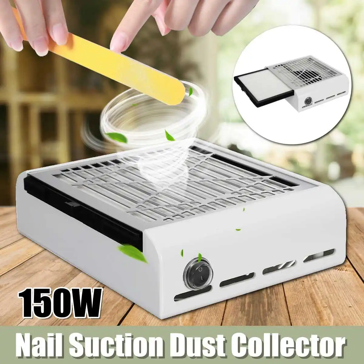 

150W High Quanlity Strong Power Nail Dust Collector Nail Fan Art Salon Suction Dust Collector Machine Vacuum Cleaner Fan