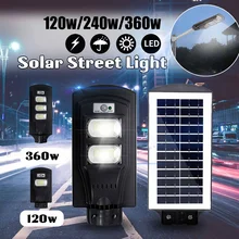 120/240/360W солнечный уличный светильник светодиодный Водонепроницаемый зона безопасности лампа для Открытый сад настенный светильник