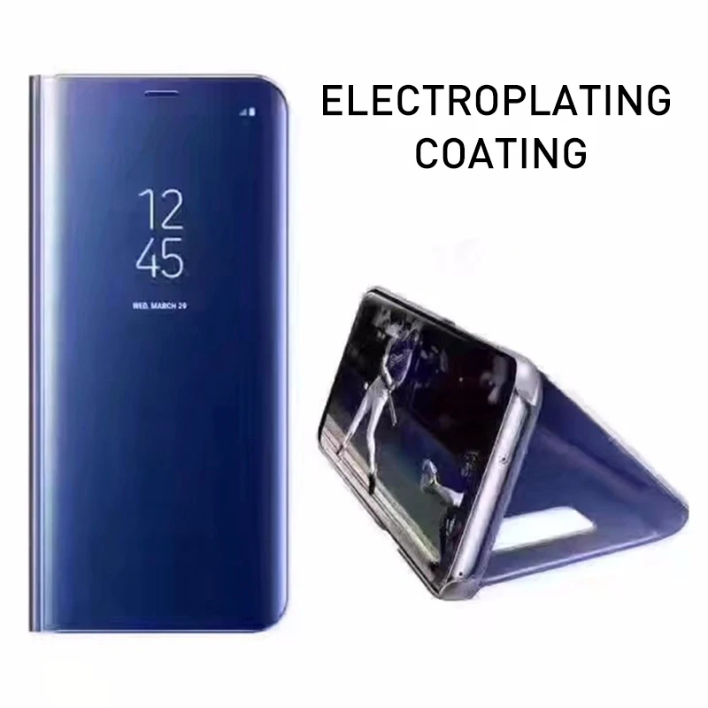 Для Samsung Galaxy A50 A70 A90 S10 5G S9 S8 Plus Note 9 8 A7 A9 2018 S10e M20 M30 чехол зеркальная подставка