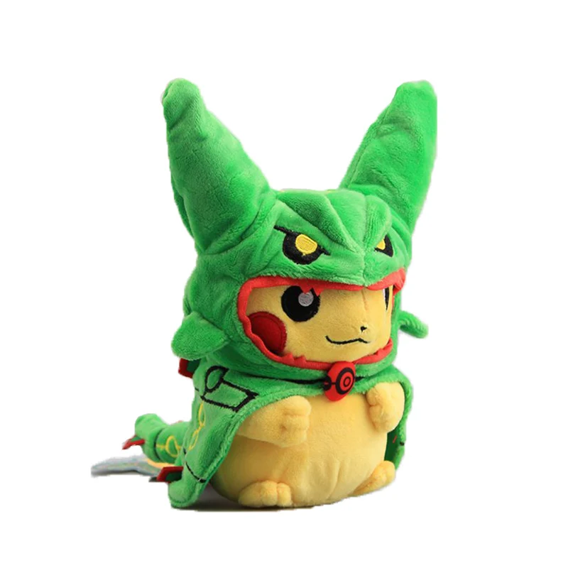 23 см Пикачу Косплей Мега Rayquaza плюшевый игрушечный Дракон Мягкие животные 2 стиля аниме Peluche кукла Дети День рождения Рождественский подарок