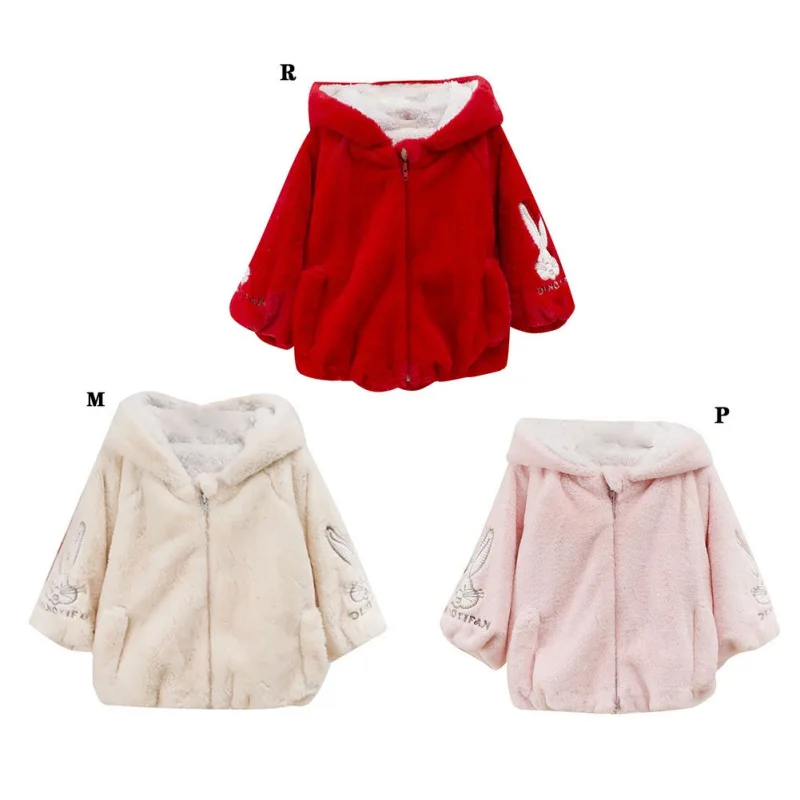 0-4Y Baby Boy Girl Children Kids Coat Winter Thicken Cartoon Print Casual Hoodie Outerwear Jacket Clothes