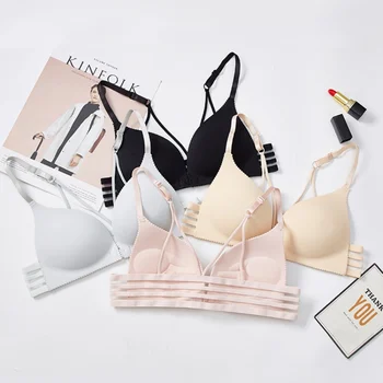 

Women Front Closure Bras Adjust Push Up Sexy Underwear Criss-Cross Beauty Back Padded Bralette Smooth Lingerie Bras