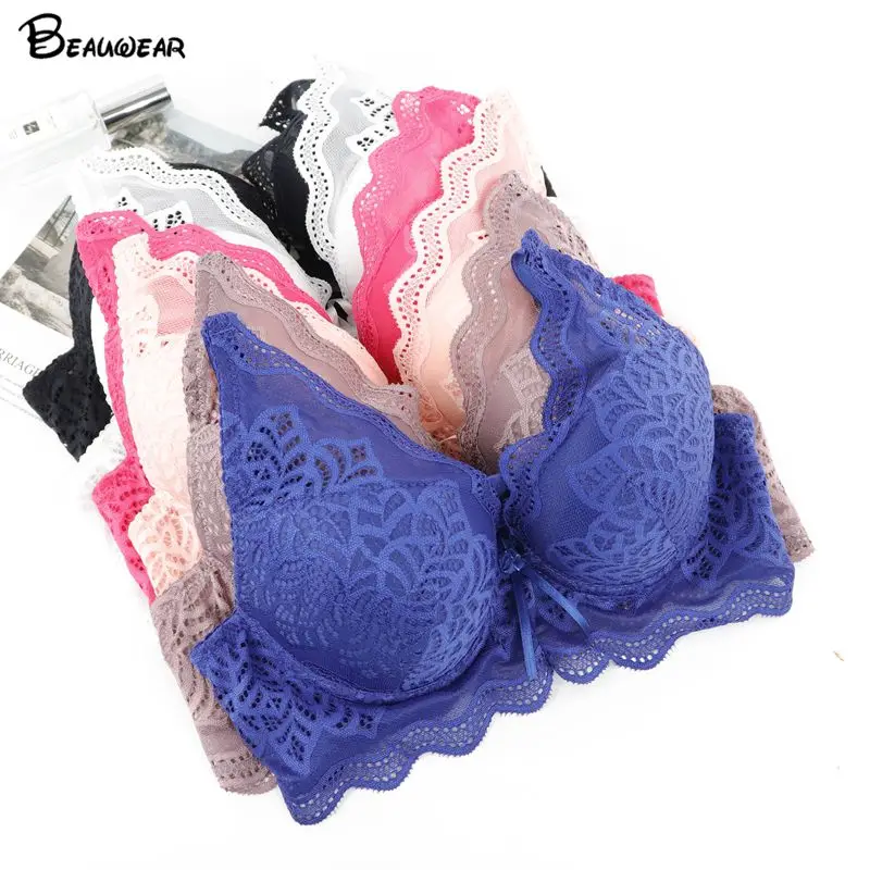 Бюстгальтер кружевной женский Beauwear 85C 90C 95C 100C с регулируемыми бретелями размера