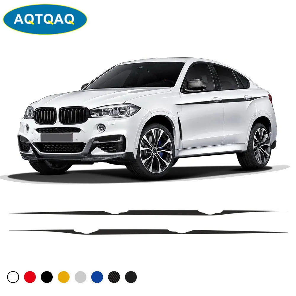  1Set Auto Waist Line Car Sticker Vinyl Racing Stripe Decal for BMW X Series SUV X5 X6 Sport Car Acc