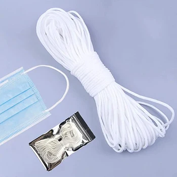 

Elastic Strap White Earloop Cord 1/8-Inch (3mm) Stretchy Ear Tie Rope Handmade String For Sewing Accessories