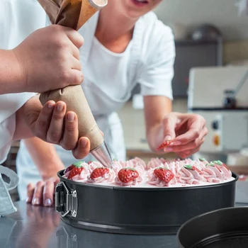 

Round Baking Pan, 3 Hole Adjustable Hinged Pan Coated Stainless Steel,Make a Unique Cake for Your Kids,Friends or Family