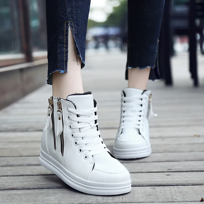 

2018 WOMEN'S Shoes New Style in Platform Spring Extra High Sports Footwear Korean-style 3 Days High Shoes White Shoes