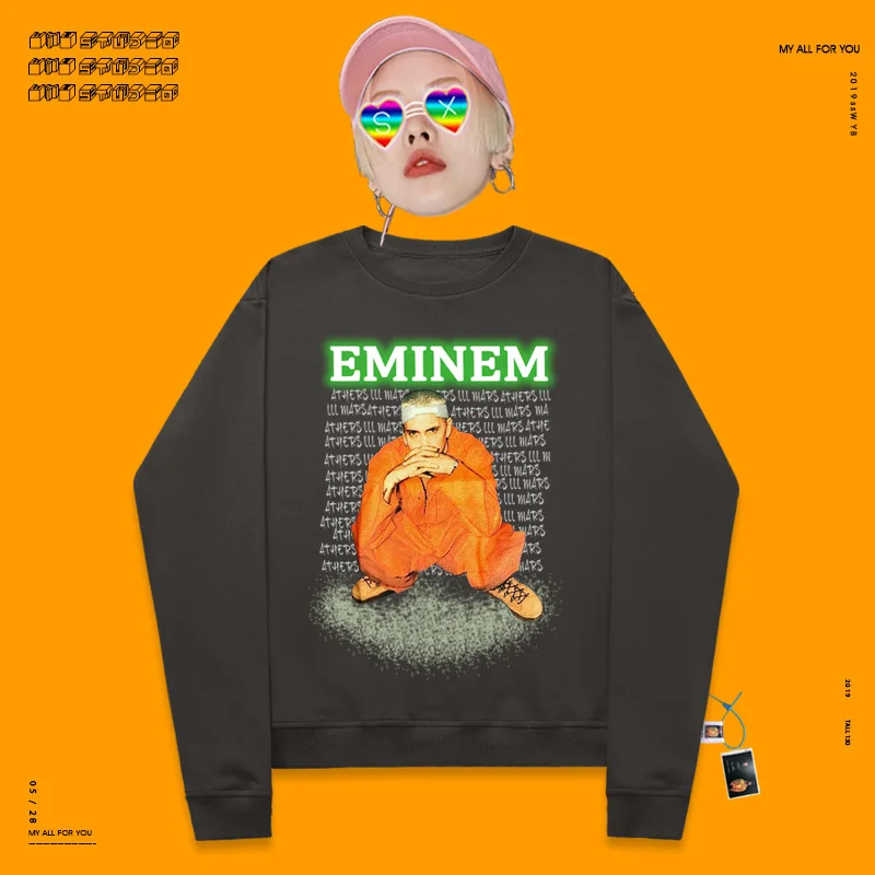 Eminem Ruffian Oldschool толстовки для мужчин и женщин с круглым вырезом Nothing Midnight split Joint