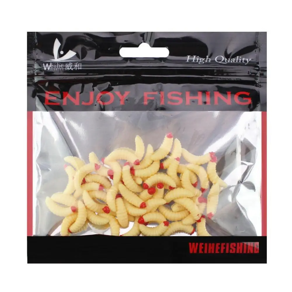 

50pcs/Lot Fishing Lure Soft Swim Baits Insect Artificial Baits Bread Bug Worm Simulation Coloring Baits Outdoor Fishing