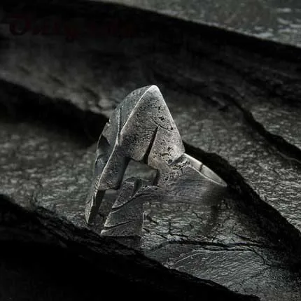 316L нержавеющая сталь Мужская Готическая Байкерская Винтажное кольцо в стиле панк спартанская маска шлем скандинавские языческие кольца викингов OSR261
