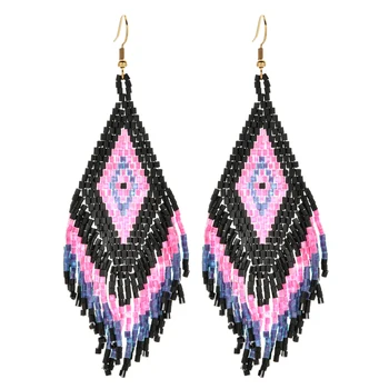 ZMZY Vintage Handmade Ladies Boho Tassel Earrings For Women Jewelry Fashion Jewellery Miyuki Earring National Style