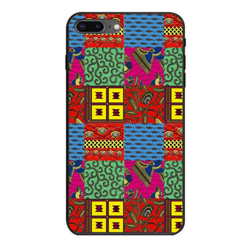 

iPhoneXS Max Mobile phone shell African Phone case Ankara Print Wax print Phone Case Can be Customized photo Glass hard shell