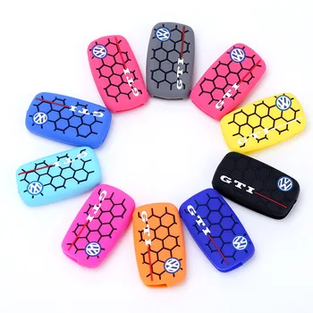 

Car Silicone Key Case Cover With 3 Button Switches Key Lock Cover Remote Control Protective Shell For Volkswagen All Series
