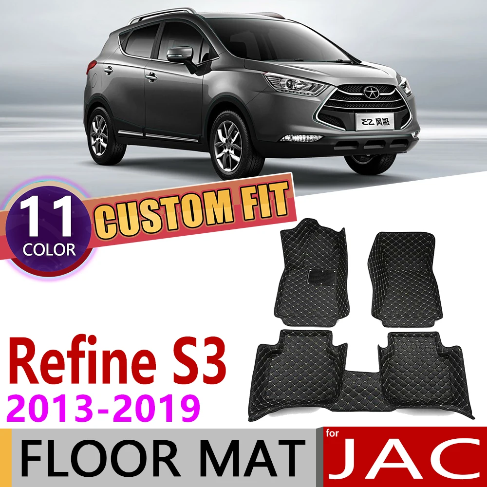 

Custom Leather Car Floor Mats for JAC Refine S3 5 Seats 2013~2019 T50 T5 Auto Foot Pad Carpet Accessories 2014 2015 2016