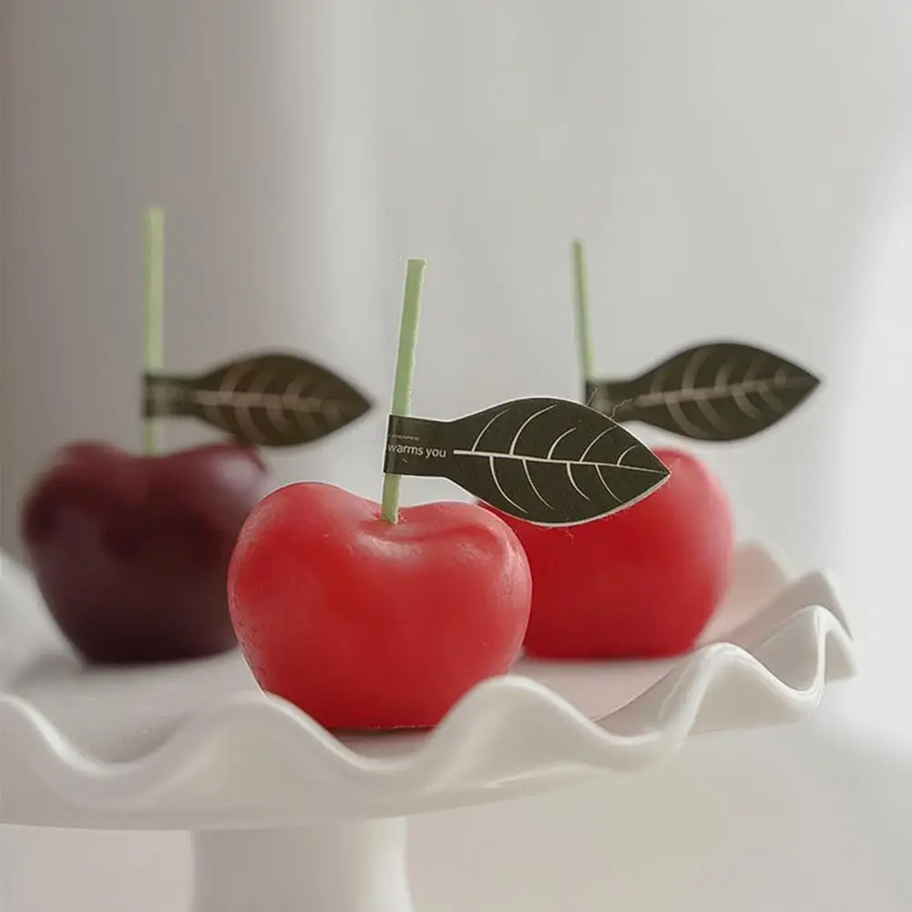 4Pcs Creative Household Candle Nice-looking Cute Lightweight Cherry Shape Fruit Wax | Дом и сад