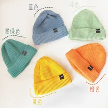 Новая Осенняя детская шерстяная шапка в Корейском стиле; шерстяная вязаная шапка с алфавитом для мальчиков и малышей; универсальная детская зимняя шапка для девочек; для фотосъемки