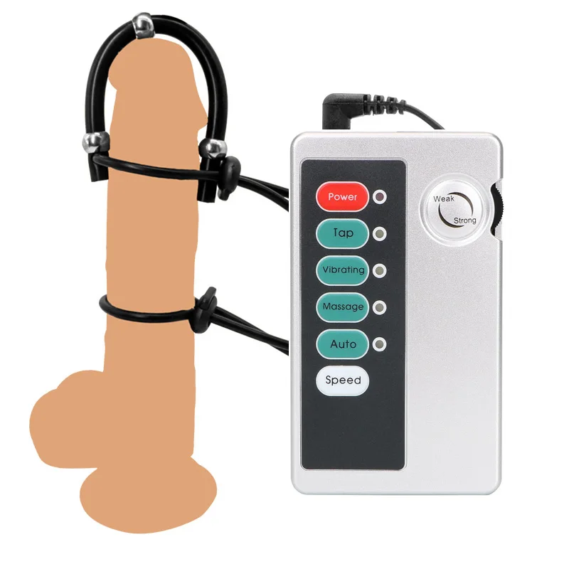 Remote control Electric Shock Penis Enlargement Massage Steel Ball Rings Electro Cock Rings Enlargers &Pump Sex Toy For Men Gay