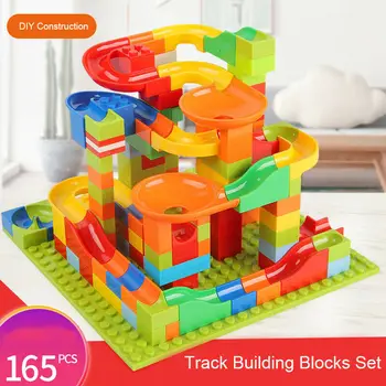 

New Kids Big Blocks Toys 165Pcs Compatible With NEW Kids Marble Race Run Maze Ball Jungle Track Building