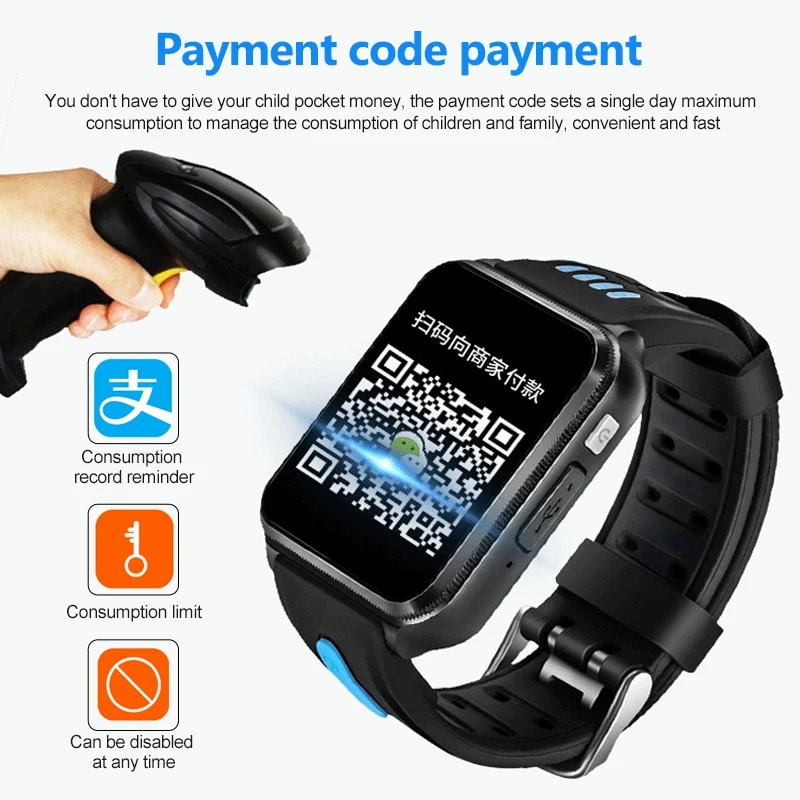  H1 4G Children Smart Watch GPS Wifi IP67 Waterproof 1080Mah Large Battery with Sim card and TF card - 4000262587543