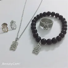 Ювелирные изделия в виде медведя, колье, серьги, бусы, браслет, кольцо, набор, Новые Вечерние Ювелирные наборы для лучшего подарка,, высокое качество