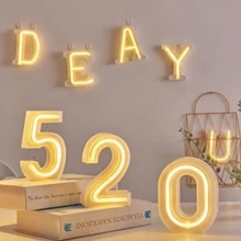 Nuoshan A-Z с цифрами и буквами, домашний теплый светильник, 5 В, гибкий 3D светодиодный светильник на заказ, неоновый светильник, вечерние, свадебные