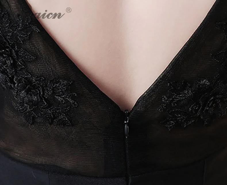 Черные сексуальные прозрачные длинные Cheongsam современные китайские вечерние платья Qi Pao женские вечерние платья в восточном стиле китайское платье Qipao
