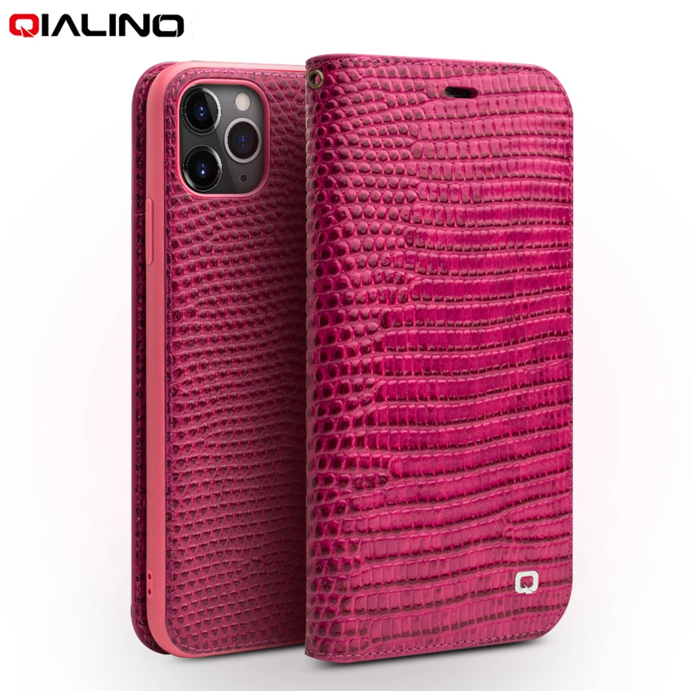 

QIALINO Genuine Leather Phone Cover for iPhone 11/12 Pro Max Protective Case with Card Slots for Women for iPhone 11/12 Mini